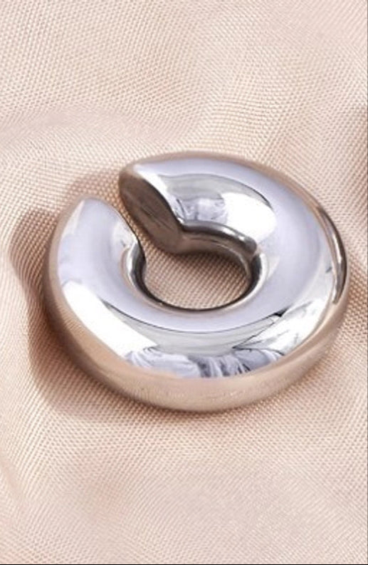 Ear cuff Chunky classic silver